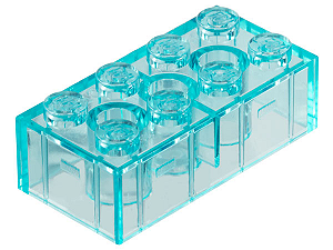 Tijolo 2x4 Translúcido Azul Claro