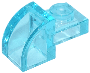 Inclinação Curva 2 x 1 com Pino Rebaixado Translúcida Azul Clara