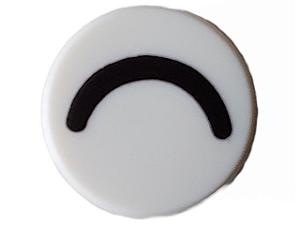 Placa Lisa Redonda 1x1 com Desenho de Olho Fechado