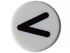 Placa Lisa Redonda 1x1 com Desenho de Olho Fechado em V