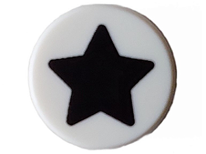 Placa Lisa Redonda 1x1 com Desenho de Estrela