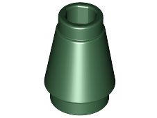 Cone 1x1 com Sulco Superior Verde Escuro