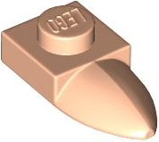 Placa Modificada 1x1 com dente na horizontal Light Nougat