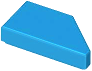 Placa Lisa Modificada 1x2 com Chanfro Esquerda Dark Azure