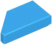 Placa Lisa Modificada 1x2 com Chanfro Direita Dark Azure