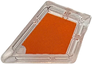 Placa Lisa Modificada 1x2 com Barra Translúcida com Faixa Laranja