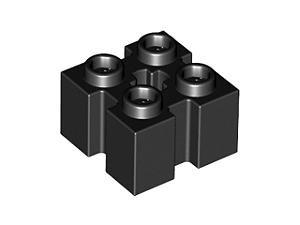 Tijolo Modificado com ranhuras e orifício para eixo Preto