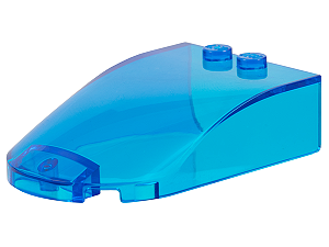 Para-brisa 6x4x1 Curvo Translúcido Azul Escuro