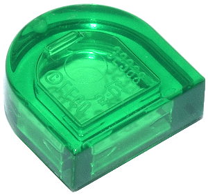 Placa Lisa Modificada 1x1 meio círculo Translúcida Verde