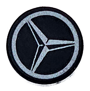 Placa Lisa Redonda 1x1 com desenho de logo da Mercedes-AMG