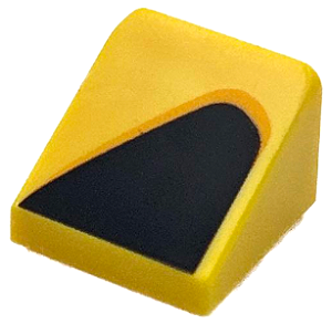 Inclinação 30 1x1x2/3 Amarela com desenho de Triangulo Preto Lado Esquerdo