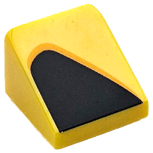 Inclinação 30 1x1x2/3 Amarela com desenho de Triangulo Preto Lado Direito