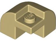 Inclinação Bege de canto curvo 2x2x1 1/3 com pino embutido