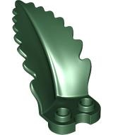 Placa Redonda 1x2 com Folha Curva e Vertical Verde Escura