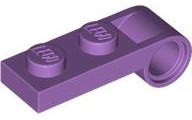 Placa 1x2 com encaixe para pino Medium Lavender