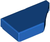 Placa Lisa Modificada 1x2 com Chanfro Direita Azul