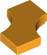 Placa Lisa Modificada 2x2 com 2 recortes curvos 1x1 (seta dupla) Laranja Brilhante