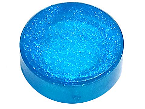 Placa Lisa Redonda 1x1 Translúcida Azul Escura Acetinada