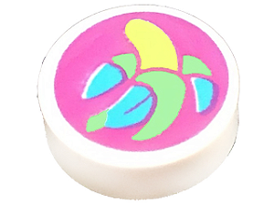 Placa Lisa Redonda 1x1 com Desenho de Banana