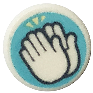 Placa Lisa Redonda 1x1 com Desenho de Palmas