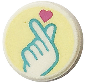 Placa Lisa Redonda 1x1 com Desenho de Mão Estalando os Dedos