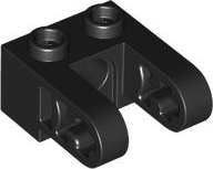 Tijolo 1x2 com Furo para Pino e Vigas com Furo para Eixo Preto