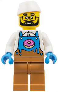 Minifigura Lego City - Vendedor do Carro de Donuts