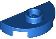 Placa Redonda 1x2 Metade com 1 Stud (Jumper) Azul