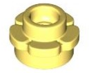 Placa redonda 1x1 com flor de 5 pétalas Amarelo Claro Brilhante