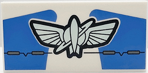 Placa Lisa 2x4 com desenho do Simbolo do Comando Estelar