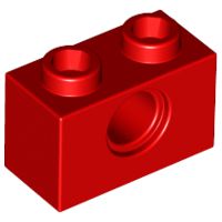 Tijolo Lego 1x2 com Furo Vermelho