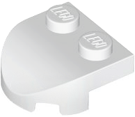 Tijolo Redondo 2x2x2/3 Semicírculo Alongado com 2 Pinos e Topo Curvo Branco