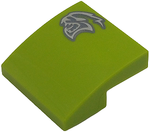 Inclinação Curva 2x2 Verde Limão com Logo do Dodge SRT Hellcat Lado Esquerdo