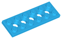 Placa Technic 2x6 com 5 Furos Dark Azure