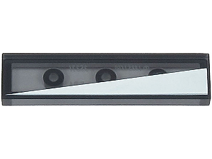 Placa Lisa 1x4 Translúcida Escura com Triangulo Branco Lado Esquerdo