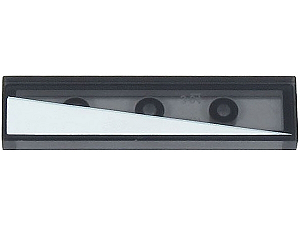 Placa Lisa 1x4 Translúcida Escura com Triangulo Branco Lado Direito