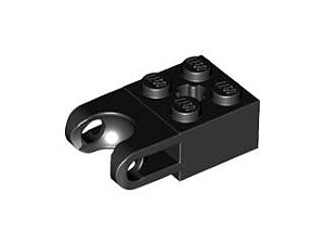 Tijolo Modificado 2x2 com receptáculo para bola e eixo Preto