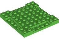 Tijolo Modificado de 8x8x2/3 com Entalhes de 1x4 Verde Brilhante