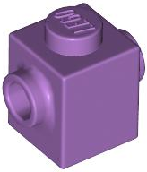 Tijolo modificado 1x1 com conector em dois lados Medium Lavender