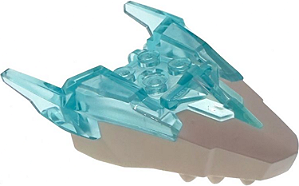 Cabeça de Dragão (Ninjago) Mandíbula Superior com Chifres Translúcida Azul Clara