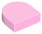 Placa Lisa Modificada 1x1 meio círculo Rosa Brilhante