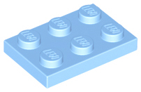 Placa 2x3 Azul Claro Brilhante