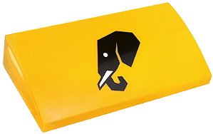 Inclinação Curva 2x4x2/3 Laranja Brilhante com Desenho de Elefante