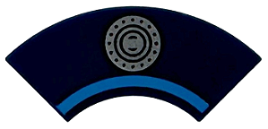 Placa Lisa Redonda de Canto 2x2 Azul Escura com Tampa de Combustível Desenhada