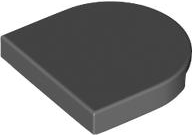 Placa Lisa Redonda 2x2 Meio Círculo Estendida Cinza Escura