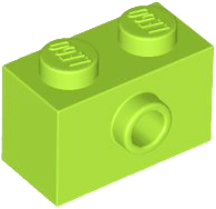 Tijolo 1x2 com Stud Lateral Verde Limão