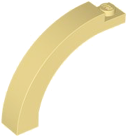 Tijolo em Arco 1x5x3 1/3 Topo Curvo Bege