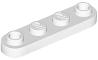 Placa Redonda 1x4 com dois studs abertos Branca