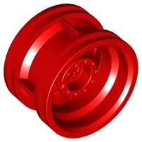 Roda Lego 30.4mm D. x 20mm sem Furos de Fixação e Aros Reforçados Vermelha