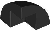 Tijolo de Canto Arredondado 2 x 2 x 1 2/3 Topo em Forma de Cúpula Preto